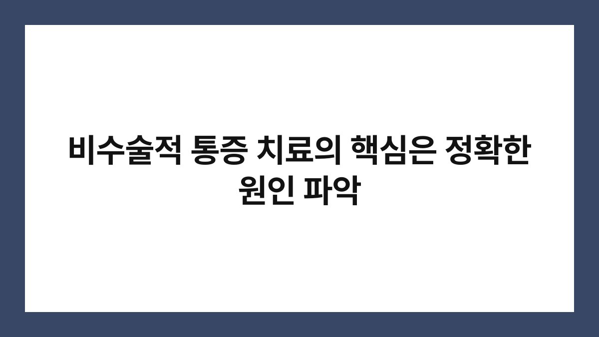 비수술적 통증 치료의 핵심은 정확한 원인 파악